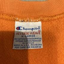 90's champion reverse XL オレンジ vintage 中古 リバースウィーブ チャンピオン USA製 ビンテージ 刺繍タグ_画像3