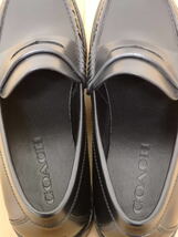 T80-6.3) COACH / コーチ　メンズ ローファー　革靴　 黒　 EU41　25.5cm　SPAZZ MANHTN LTR LOA　靴 シューズ_画像9