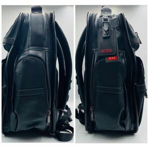 【新品同様】トゥミ TUMI アルファ3 バックパック リュック 牛革オールレザーブリーフバッグ 大容量 ブラック 黒 メンズ ビジネス 多収納の画像5