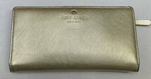 【中古】Kate Spade ケイトスペード　Stacy Gold　PWRU4063 二つ折り長財布　レザー スリムウォレット_画像1