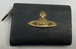 【中古】Vivienne Westwood ヴィヴィアンウエストウッド オーブモチーフ 財布 小銭入れ カードケース 黒