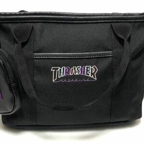 THRASHER 2403141 スラッシャー トートバッグ　ショルダーバッグ　2WAY ブラック グラデーション　刺繍