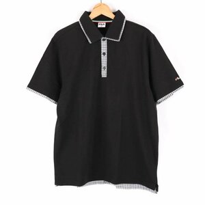 フィラ 半袖ポロシャツ ゴルフウエア 大きいサイズ メンズ XOサイズ ブラック FILA