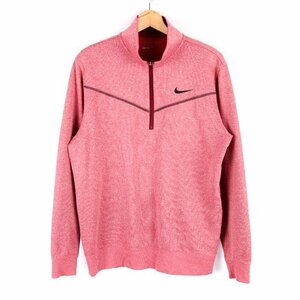 ナイキ 長袖ジャージ ハーフジップ ハイネック スポーツウエア メンズ Lサイズ レッド NIKE