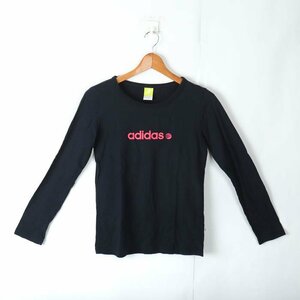 アディダス 長袖Tシャツ ロゴT ネオレーベル スポーツウエア レディース Mサイズ ネイビー adidas