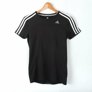 アディダス 半袖Tシャツ 袖ライン クライマライト スポーツウエア レディース Lサイズ ブラック adidas