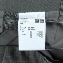 ユニクロ アンクルパンツ チェック柄 レディース Lサイズ グレー UNIQLO_画像3