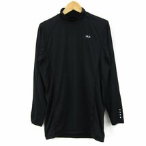 フィラ 長袖Tシャツ ハイネック ストレッチ スポーツウエア 大きいサイズ メンズ LLサイズ ブラック FILA_画像1