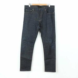 ユニクロ デニムパンツ ストレート シンプル ジーンズ UNIQLO JEANS メンズ 36(91.5cm)サイズ ネイビー UNIQLO