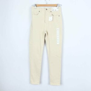 ユニクロ デニムパンツ スキニー シンプル ジーンズ UNIQLO JEANS レディース 25(63.5cm)サイズ ベージュ UNIQLO