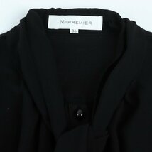 エムプルミエ カットソー トップス 半袖シャツ サテン リボン 付属ボタン有り レディース 36サイズ ブラック M-premier_画像4