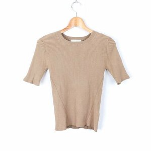  Beams knitted sweater short sleeves B:MING lady's free size Brown BEAMS