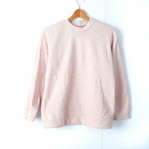 ユニクロ スウェット トップス ボア ニット モックネック カットソー レディース Mサイズ ピンク UNIQLO