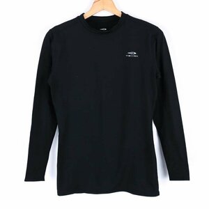 ティゴラ 長袖Tシャツ ワンポイントロゴ ストレッチ スポーツウエア メンズ Lサイズ ブラック TIGORA