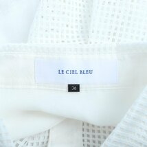 ルシェルブルー 長袖シャツ トップス カットソー レディース 36サイズ ホワイト LE CIEL LEU_画像3