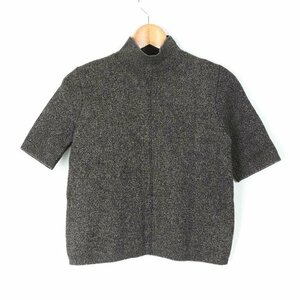 ザラ ニット セーター 半袖 トップス カットソー ハイネック メランジ レディース Sサイズ グレー ZARA