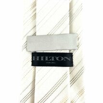 ヒルトン ブランドネクタイ ストライプ柄 シルク 日本製 メンズ ホワイト HILTON_画像3
