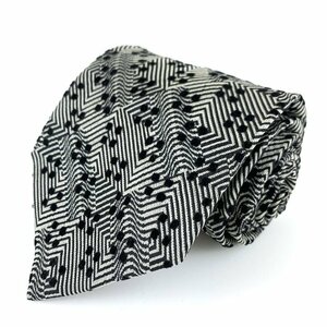 ティノコズマ ブランドネクタイ ワイドタイ 総柄 幾何学模様 シルク イタリア製 メンズ ブラック TINO COSMA