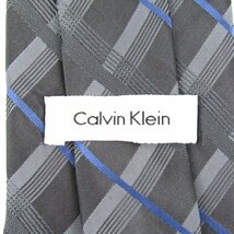 カルバンクライン ブランドネクタイ チェック柄 シルク CK メンズ グレー Calvin klein_画像3