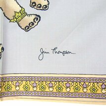 ジムトンプソン スカーフ 象モチーフ 正方形 シルク タイ製 ブランド 小物 レディース グレージュ JIM THOMPSON_画像2