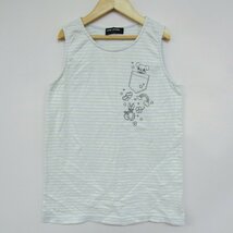 ポンポネット タンクトップ ボーダー柄 キッズ 女の子用 LL(165)サイズ ブルー×ホワイト pom ponette_画像1