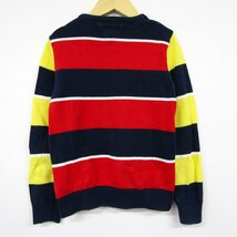 トミーヒルフィガー 長袖セーター クルーネックニット キッズ 男の子用 122サイズ レッド×イエロー×ネイビー TOMMY HILFIGER_画像2