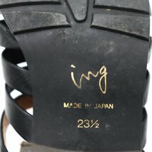 イング サンダル グラディエーター 太ヒール 日本製 ブランド シューズ 靴 黒 レディース 23.5サイズ ブラック INGNI_画像4