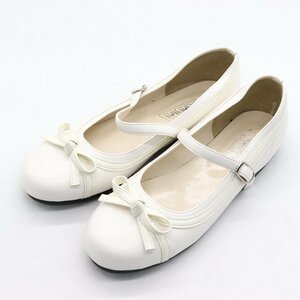 トータス パンプス 未使用 日本製 ローヒール バレエシューズ 靴 レディース 24サイズ ホワイト TORTOISE