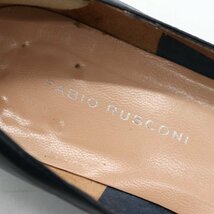 ファビオルスコーニ パンプス イタリア製 本革 エナメル レザー シューズ 靴 レディース 36サイズ ネイビー FABIO RUSCONI_画像3