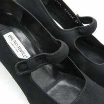 ブルーノマリ パンプス スクエアトゥ スウェード 本革 レザー 靴 シューズ イタリア製 黒 レディース 37サイズ ブラック Bruno Magli_画像7