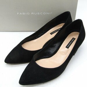 ファビオルスコーニ パンプス スウェード ブランド 靴 シューズ イタリア製 黒 レディース 23.5サイズ ブラック FABIO RUSCONI