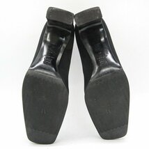 ブルーノマリ パンプス スクエアトゥ スウェード 本革 レザー 靴 シューズ イタリア製 黒 レディース 37サイズ ブラック Bruno Magli_画像6