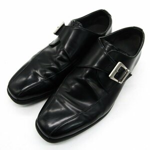 GTホーキンス ドレスシューズ モンクストラップ 幅広 3E ブランド ビジネス 紳士靴 黒 メンズ 26.5サイズ ブラック G.T.Hawkins