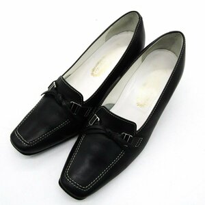  Ginza yo shino ya Loafer Loafer pumps brand shoes shoes made in Japan black lady's 23.5 size black Yoshinoya