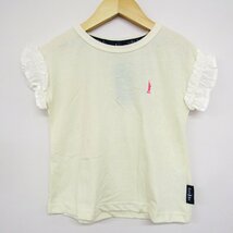 イーストボーイ 半袖Tシャツ 袖フリル 未使用品 キッズ 女の子用 120サイズ オフホワイト EASTBOY_画像1