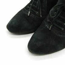 銀座かねまつ ブーティ― ハイヒール スウェード ブランド 靴 シューズ 日本製 黒 レディース 24サイズ ブラック KANEMATSU_画像2