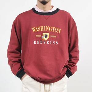 WASHINGTON REDSKINS front V sweatshirt L /90's Lee NFL レッドスキンズ 前Vスウェット