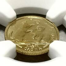 【最高鑑定】2004年 NGC MS69 イギリス領 マン島 キャット K24 金貨 1/25 クラウン モダン アンティーク コイン 希少 猫 ネコ_画像9