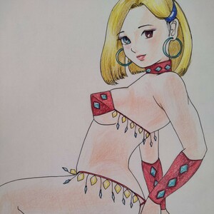 手描きイラスト オリジナル 色鉛筆画 B5サイズ 原画 踊り子