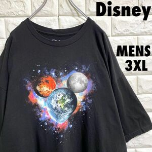 ディズニー　ミッキーマウス　宇宙プリント　半袖Tシャツ　メンズ3XLサイズ