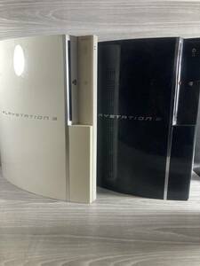 [3-37] 通電確認済み PS3 本体 ブラック ホワイト2台まとめCECHA00 CECHL00 SONY PlayStation3 ジャンク プレステ3 