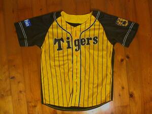 ☆ほぼ未使用・美品☆ミズノ製/MIZUNO★阪神タイガース☆Tigers★応援ユニフォーム レプリカ ドライメシュ 半袖シャツ 黄 黒 縦縞 タテジマ