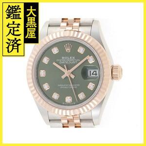 ROLEX Date Just 28 279171G olive green 10PD face 2023 year 11 month regular guarantee self-winding watch [432]