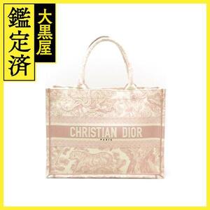 Dior　ディオール　イニシャル有　トートバッグ　ブックトートミディアム　ピンク　キャンバス　M1296ZTDT_M956【430】