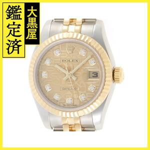 ROLEX　ロレックス　デイトジャスト　179173G　シャンパン文字盤　YG/SS　レディース　2008年正規　2147200485041【432】