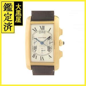 Cartier Cartier Tank American хронограф XL W2609356 мужской самозаводящиеся часы розовое золото крокодил ремень [431]