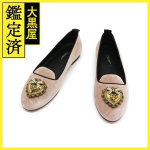 DOLCE＆GABBANA 　ドルチェ＆ガッバーナ　パンプス　靴　レディース36　ピンク　ベロア　CP0146　【200】