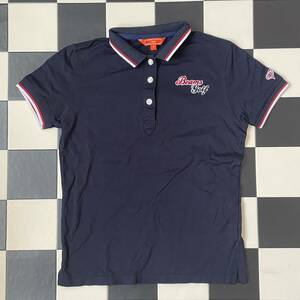 BEAMS GOLF　ゴルフ　半袖ポロシャツ　サイズS　レディース　Y0104 ネイビー