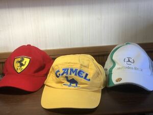 za♪109 F1 キャップ タグ付き Ferrari CAMEL 帽子 ベンツ キャメル フェラーリ サーキット レース