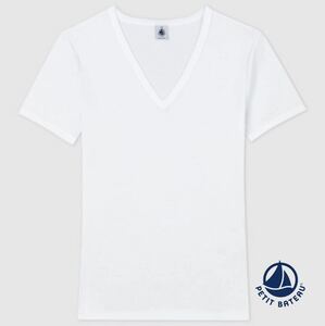 【PETIT BATEAU プチバトー／新品】ホワイトSサイズ／レディース Tシャツ コットン100% Tee Shirt MC／28872 01 220／PB004715